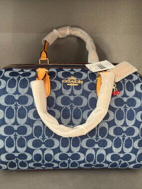Coach Rowan Satchel Bag In Signature Denim Canvas NWT CY699